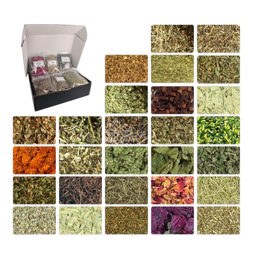 30 Pcs Witchcraft Herbs for Spell Jars Premium Dried Flowers Apothecary Kit for Wiccan Supplies Rituals & Manifestation Beginner Witch Stuff (10g/Bag)