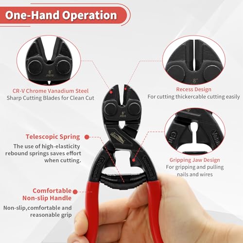 Image of 4-Piece 8 Inch Bolt Cutter Pliers Set with Toolbox