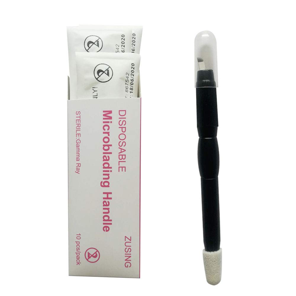 ZUSING Very Sharp Disposable Microblading Pens 14/16/18 Pins With Pigment Brush Microblading Needles Diameter 0.2 mm Microblading Pens Disposable 10 pcs/pack (14 Pins)