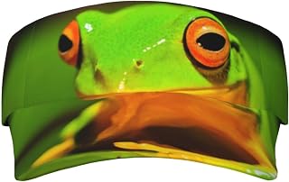 XIXIAN Lovely Tree Frogs Printed Adult Sunscreen Visor Cap Lightweight and Breathable Adult Sun Visor Empty top hat Versatile Outdoor hat Black