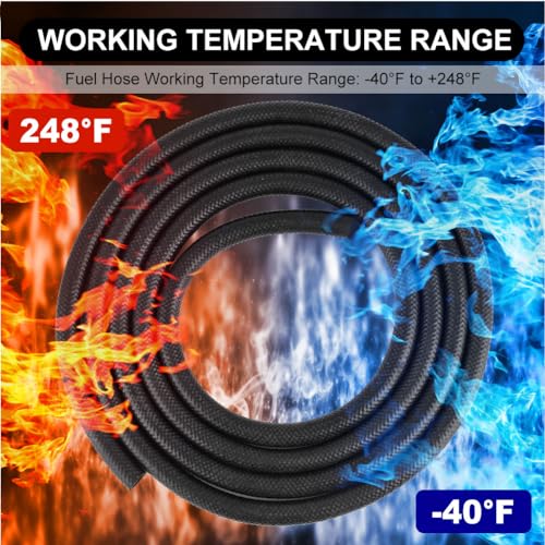 Image of Fuel Line Hose 3 /8 Inch ID (10mm) 10FT NBR Neoprene Rubber Push Lock Hose High Pressure 300PSI For Automotive Fuel Systems Engines