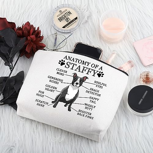 PYOUL Staffordshire Bull Terrier Lover Gift Anatomy of A Staffy Makeup Bag Staffy Owner Cosmetic Bag Staffie Mama Gift Dog Lover Dog Mom Merch (Anatomy of A Staffy B) - Image 4