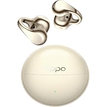 OPPO Enco Clip2 Open-Ear Earbuds, 11mm+9mm Dual Drivers, Bluetooth 6.1 Dynaudio Sound Earphones, EarHug Comfort Fit, LHDC 5.0 Hi-Res Audio, 40H Playtime, Crystal-Clear Bone Calls, Luminous Gold