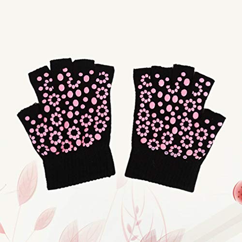 Luvas de meio dedo de algodão sem dedos da Besportble, luvas antiderrapantes para treino, luvas que