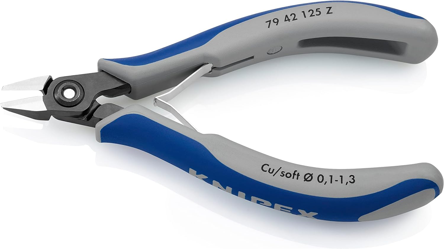 KNIPEX Alicates de precisión de corte diagonal para electrónica con mangos multicomponente 125 mm, 79 42 125 Z