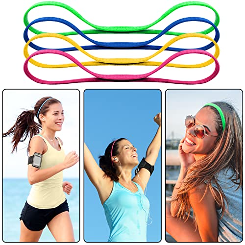 Image of Duufin 20 Pieces Elastic Sport Headbands for Women and Girls - Non Slip Grip Headbands in 20 Colors - Ideal for Volleyball, Tennis, Yoga, Basketball, Walking, Exercise, Running