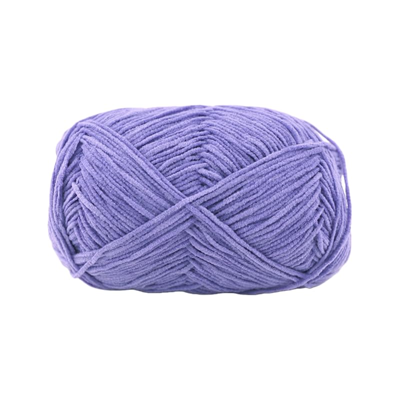 1 roll Solid Color Yarn Soft Yarn to Work with for DIY Hand Knit Crochet Scarves Hats Dolls and Handmade Craft Projects 40g ，deep Purple