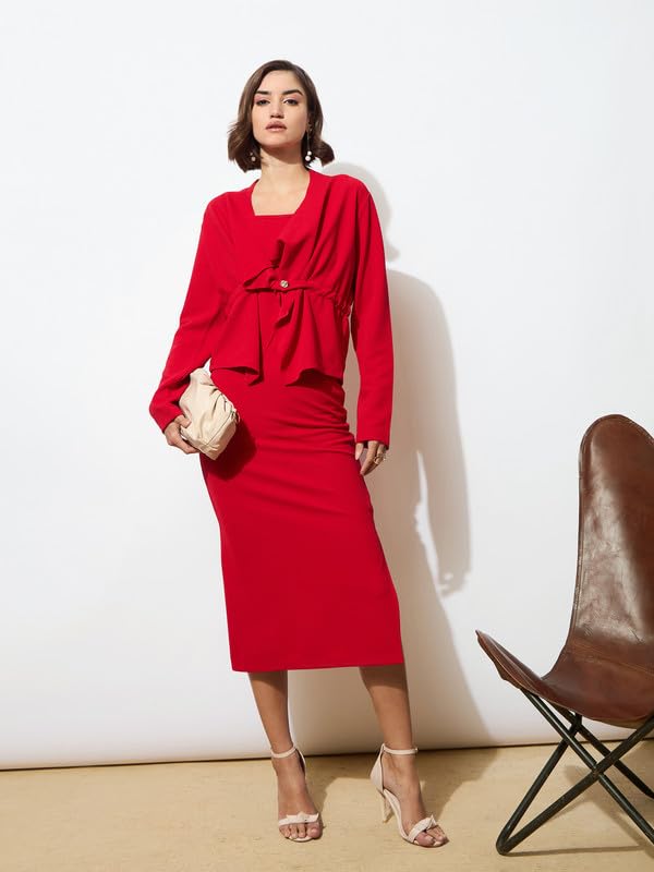 Image of barcino Black Strappy Bodycon Dress with Shrug