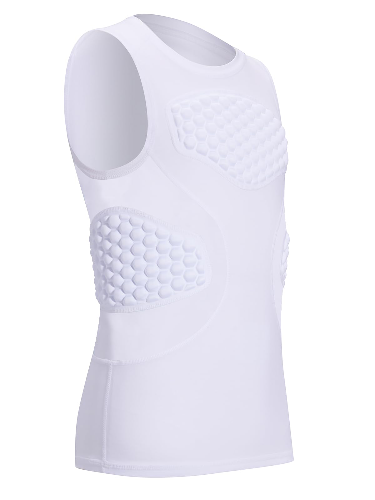 DEVOROPA Youth Boys Football Baseball Padded Compression Shirt Chest Protector Softball Lacrosse Rib Heart Sternum Guard