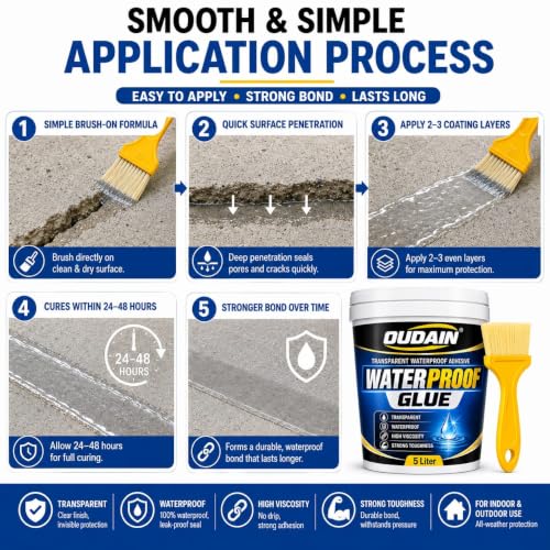 Image of 5 kg Glue Waterproof Glue for Leakage, Epoxy Resin for Flooring, Crack Seal Agent Waterproofing for Roof Leakage Solution Indoor Outdoor Waterproof Adhesive Sealan