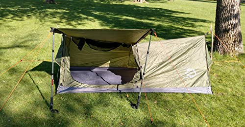 River Country Products Trekker Tent 1A, One Person Trekking Pole Tent, Ultralight Backpacking Tent Green
