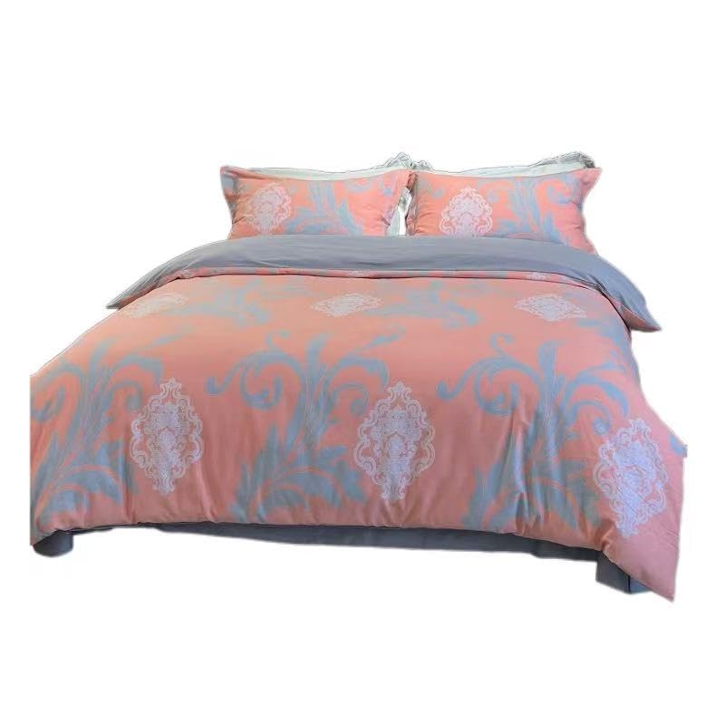 Housse de couette coton 200x230 parure de lit 4 pièces avec drap housse
