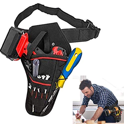 Soporte de taladro de electricista portátil Bolsa de cinturón Bolsa de cintura, colgante Bolsas de almacenamiento de herramientas de taladro para llave/martillo/destornillador