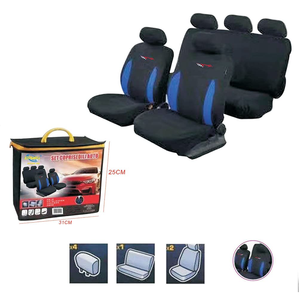 Set Coprisedili Auto Universali - 2 O 5 Posti Con Poggiatesta | Impermeabili E Antimacchia - Foto 3