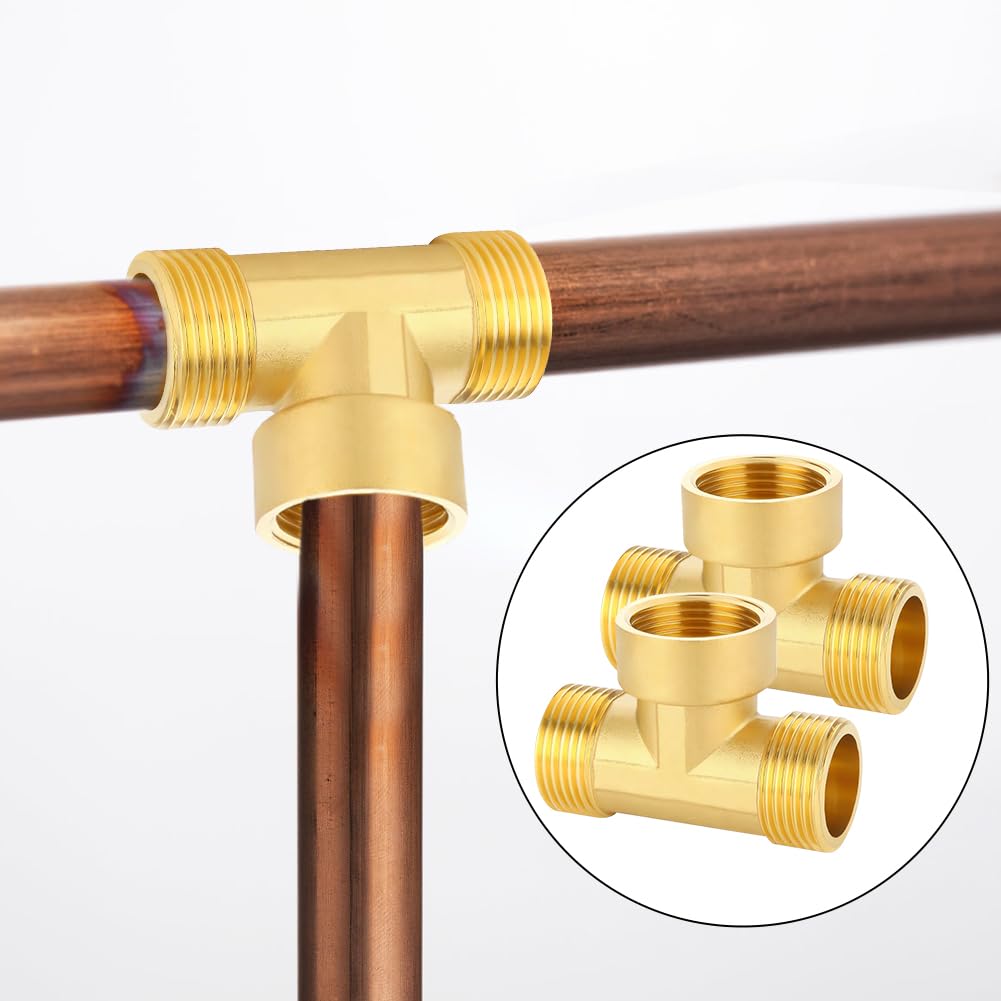 Lot De 2 Raccords En T En Laiton 1/4", En Laiton 90° IG/IG/AG