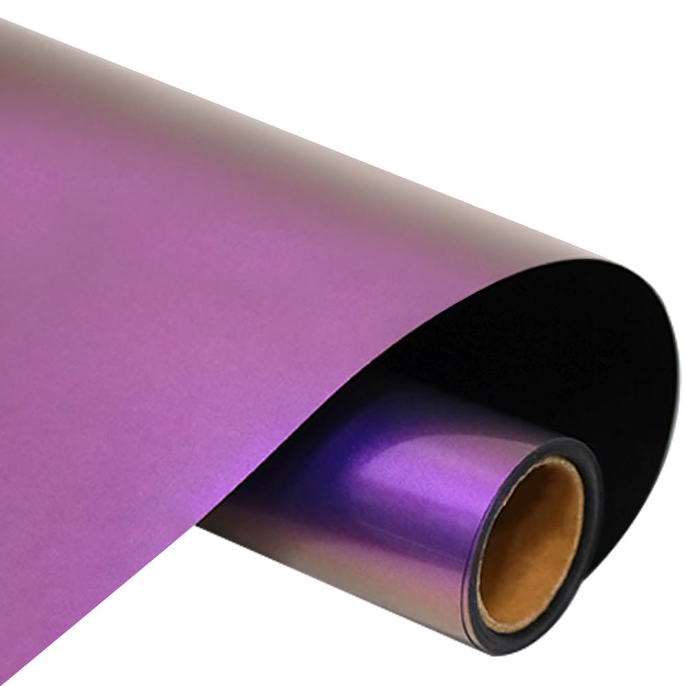 FUNKAKA Chameleon HTV Heat Transfer Vinyl Rolls, 12" X 9ft Purple to Brown