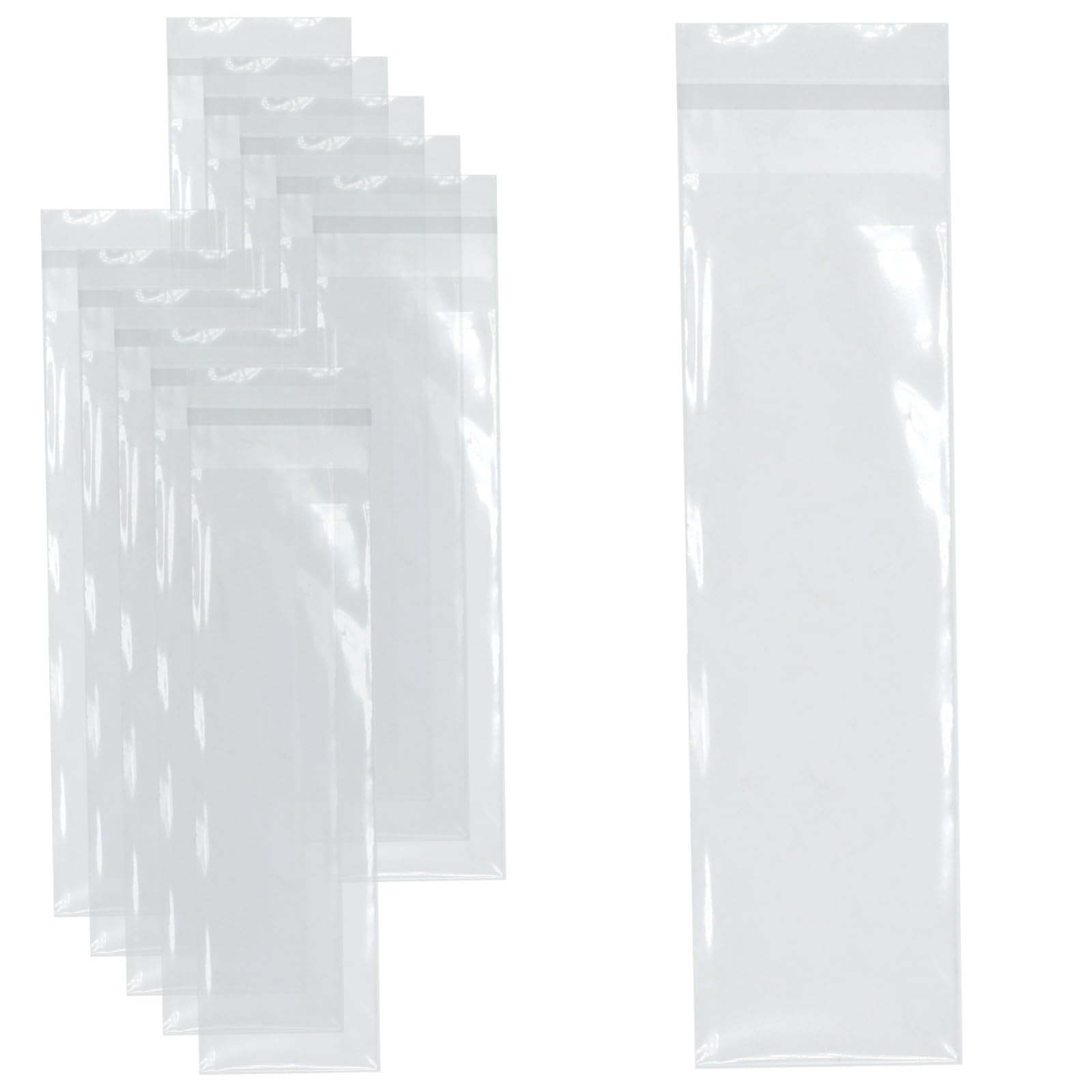 celloexpress Slim Bookmark - 45mm x 220mm + 25mm Self Seal Flap - Cellophane Clear Display Bags 30 Micron - Small Cello - Pack of 500