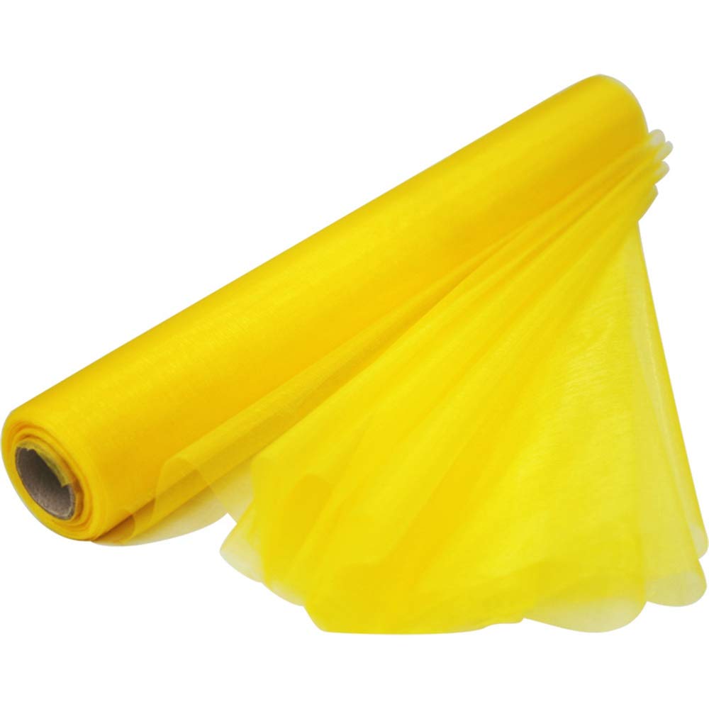 Time to Sparkle 1 Roll 70cm x 10M Yellow Gold Sheer Organza Roll Fabric Chair Cover Sash Bows Table Runner Sashes Swags Wedding Party 38+ Colors Option โ image 1
