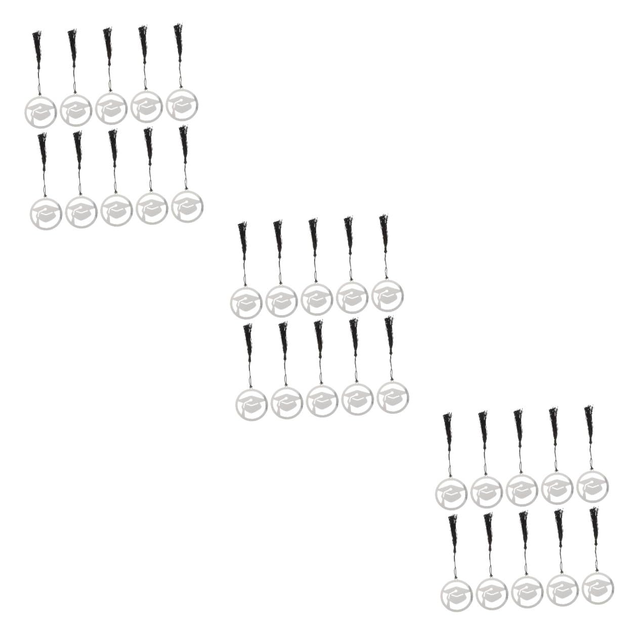 VILLCASE 3 Sätze Arzt Hut Lesezeichen Gefälligkeiten Abschlusshüte Für Abschlusskappe Lesezeichen Abschlusskappe Stirnband Diy- Black Metall Material 10 Stück * 3