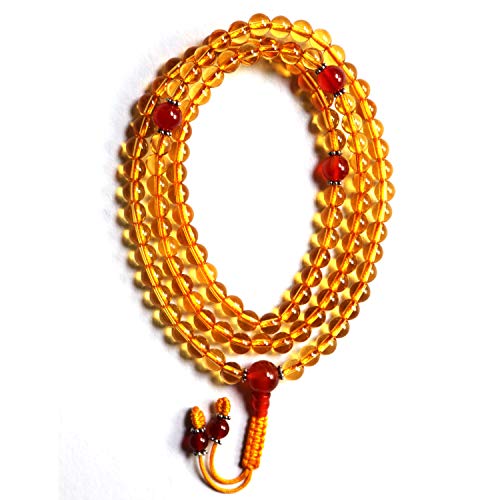 Citrine Stone Mala Necklace 108 Beads (6.5mm) – Tibetan Buddhist