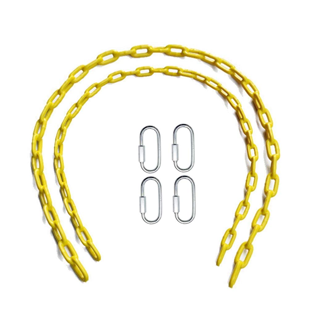 YmeibeSwing Chains Fully Plastic Coated with 4 Free Quick Links Anti-Rust Iron Link Chains for Playground Kids Swing Seat Support 660 Lb (Yellow)