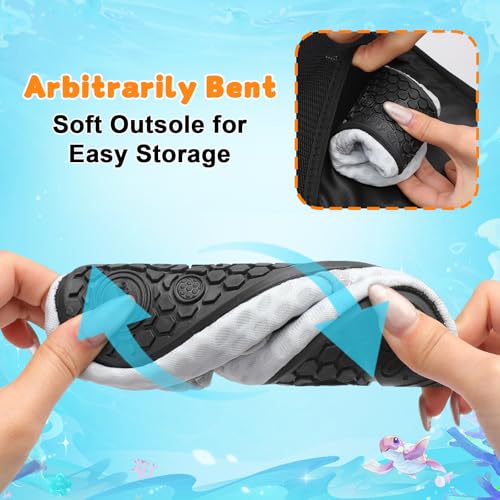 Image of LeIsfIt Kids Water Shoes Girls Boys Quick Dry Aqua Socks Breathable Swim Shoes Non-Slip Barefoot Socks for Beach Surf