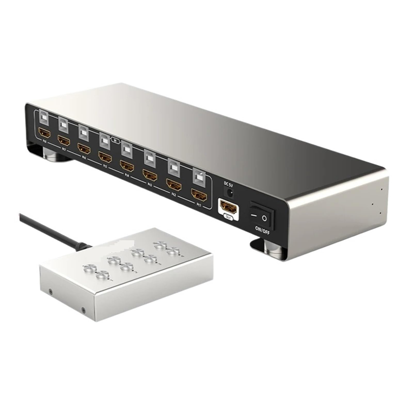Unnlink 4K USB KVM Switch 8 Port 8 Urządzenia Udostępniają 1 Monitor 4 USB Z Kontrolerem Do Myszy Klawiatury Drukarki Dysk Rozszerzający
