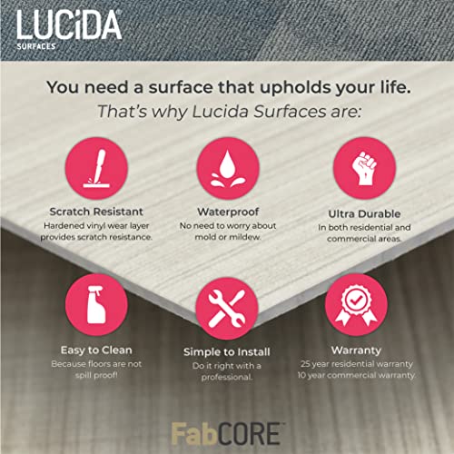 Lucida Surfaces Luxury Vinyl Floor Tiles | Glue Down Adhesive Flooring | Textured Look Plank | FabCore End Grain Blocks | Single Sample Tile
