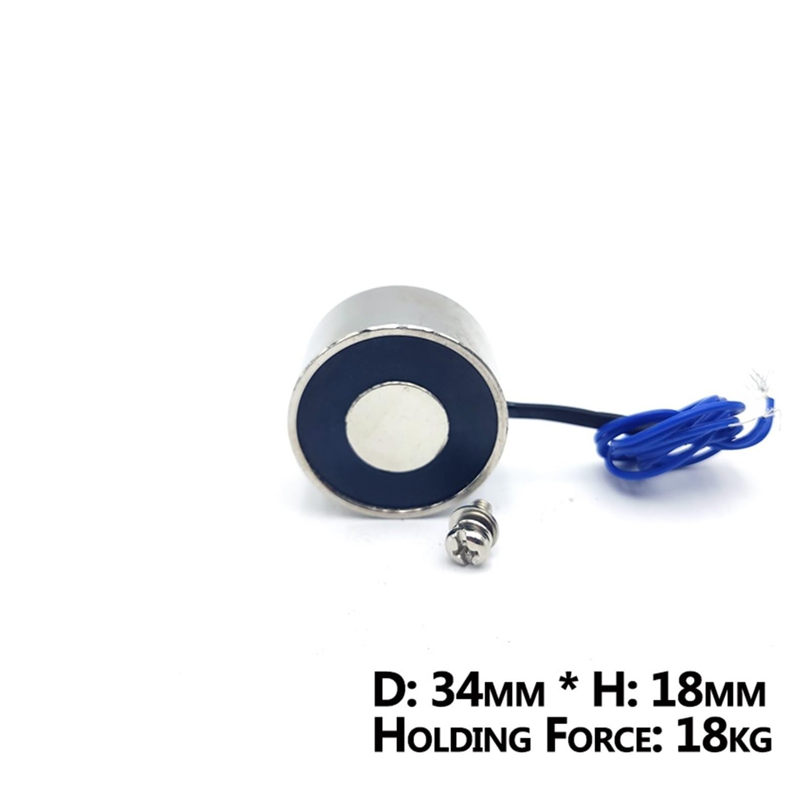 34/18 DC 12V Elettromagnete 34/18 Cilindro Magneti Elettrici 18KG/180N Forte Solenoide Elettromagnetico Ventosa 1 Pz