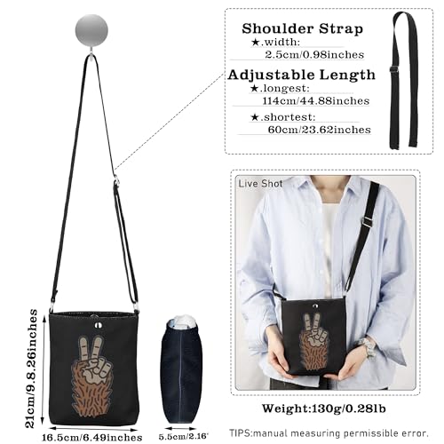 CMNIM Sasquatch Gifts Sasquatch Peace Crossbody Bag Movie Fans Gifts for Sasquatch Loves Outdoors Hiking Traveling4