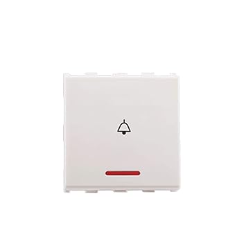 Anchor by Panasonic 66233 Roma Urban Modular 2M 10A V0 Grade Polycarbonate Bell Push Switch with Indicator (White, Pack of 10)