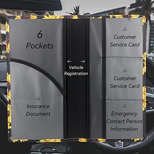 Car Registration and Insurance Card Holder with Magnetic Closure, Premium PU Leather License Registration Holder for Driver License, Insurance Card, Paperwork4