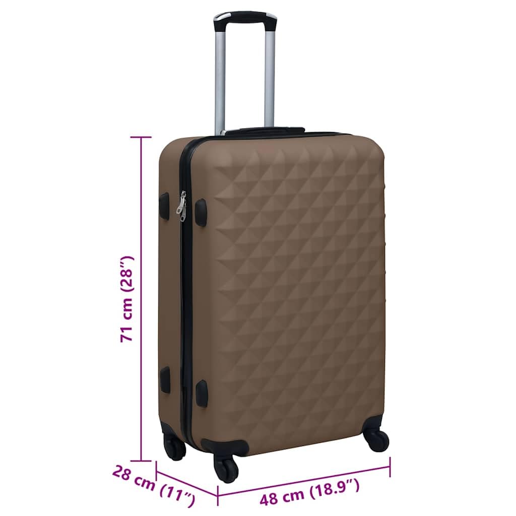 Generico Trolley a Custodia Rigida Marrone in ABS,Bagagli e Borse,Valigette,Marrone,4.75 kg,92428
