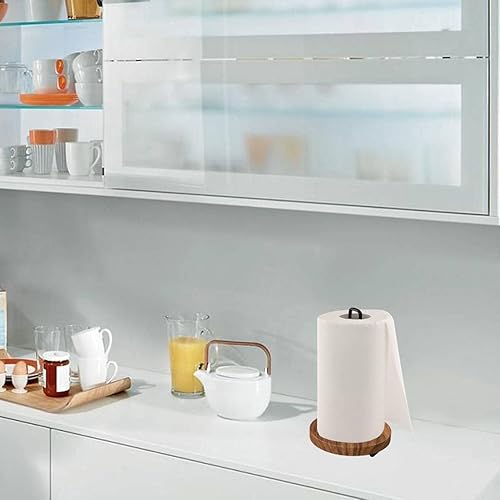 Miniatura 3 de Tribello Modernos soportes para toallas de papel de granja para cocina, soporte de toalla de papel vintage de alambre y madera para encimera