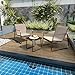 GOPLUS 3tlg. Gartenmöbel Set, Bistroset mit 2 Gartenstühlen & Beistelltisch, Balkonset Balkonmöbel Terrassenmöbel, Sitzgruppe Sitzgarnitur Outdoor für Garten Hof Veranda Terrasse, Braun
