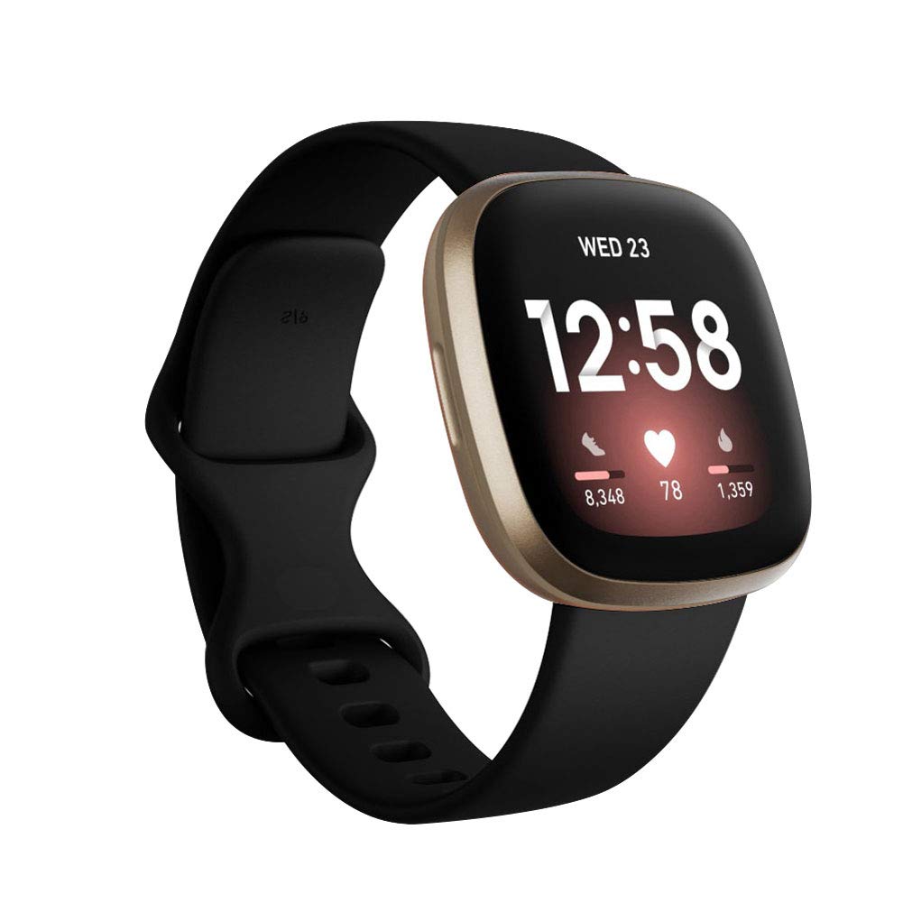 Seleek Replacement Bands Compatible with Fitbit Versa 3 / Versa 4 / Sense/Sense 2, Silicone Adjustable Classic Accessory Wristband Fitness Straps for Women Men (Small,Black