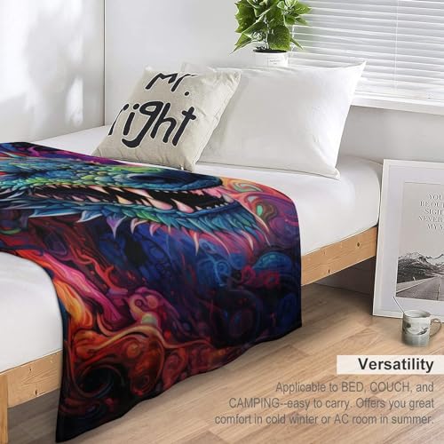 Manta de dragón de forro polar franela suave y cálida para sofá 100x130 cm 6