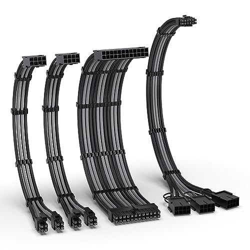 Câble gainé pour PC EZDIY-FAB 12VHPWR PCIE 5.0, rallonge haut de gamme pour alimentation RTX4080