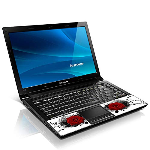 Image of LSS 15 15.6 Inches Laptop Notebook Skin Sticker with 2 Wrist Pads - Reusable Cover Protector Vinyl Sticker Cover Decal Fits 13 inch - 16 inch HP Asus Acer Samsung - Red Rose Floral Pattern