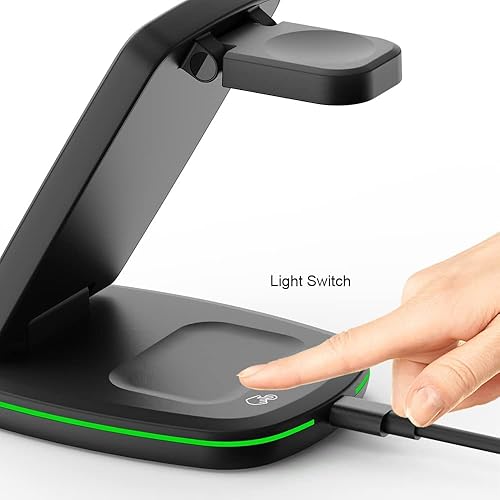 Miniatura 5 de Estación de carga inalámbrica, soporte de carga plegable rápido 3 en 1 para Samsung Galaxy S23 UltraS22S21, Galaxy Watch543Classic, cargador
