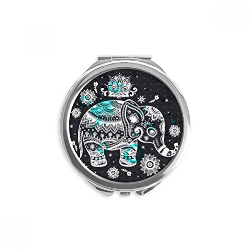 Miroir de poche maquillage à motif éléphant : un accessoire compact pour corriger vos imperfections