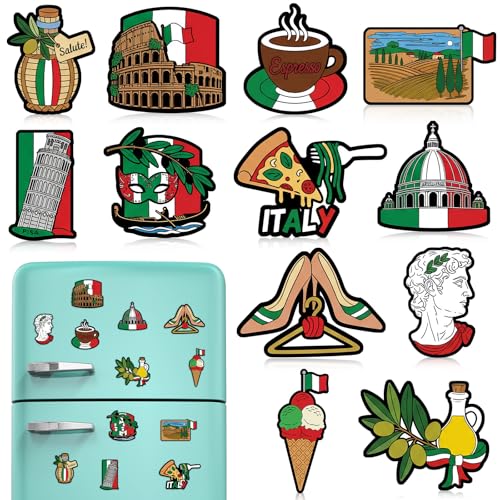 Imanes Decorativos Italianos 12 unidades PVC miniatura 1