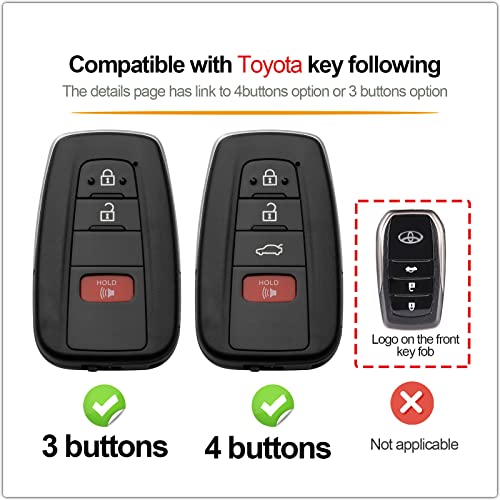 Image of Compatible with Toyota Key fob Cover Leather Toyota Keychain Holder case Protector Avalon Camry TRD Corolla Highlander Prius Prime RAV4 Prime CHR Accessories