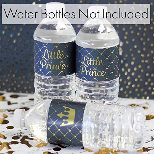 Buy Royal Prince Baby Shower Water Bottle Labels Shiny Foil 24