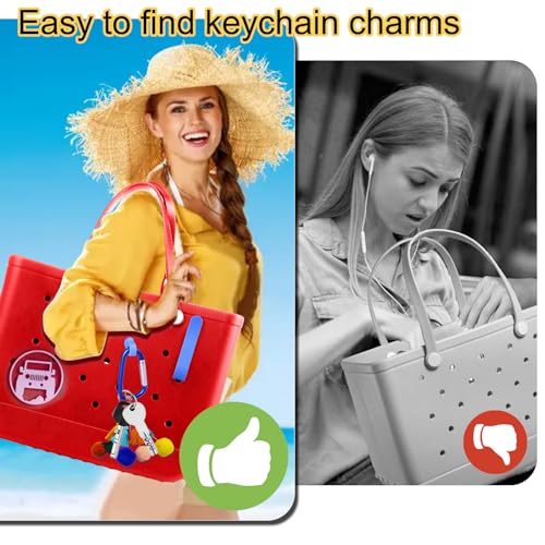 Image of Mity rain Key Holder for Bogg Bag, Accessories for Bogg Bags Original X Large, Insert Charm Carabiner Keychain for Beach Bag