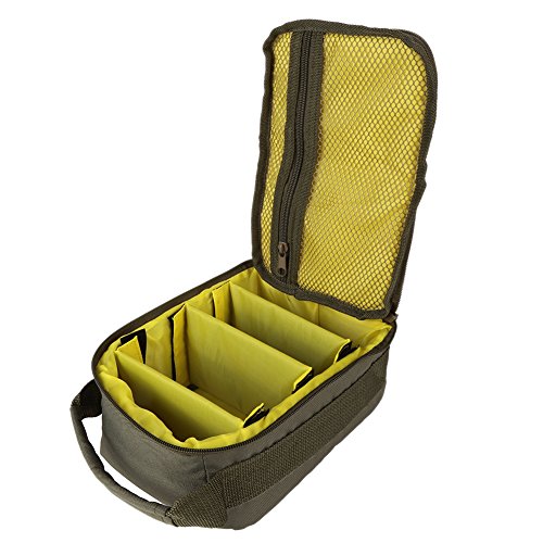 Leezo - Carrete de pesca, 4 capas, 600D, tela Oxford, doble cremallera, para exteriores, contenedor para cebo de línea anzuelos