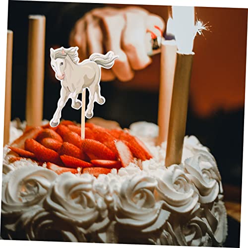 Abaodam 32Pcs Bolo Oito Cavalos Decoração Animal Decoração Do Bolo Papel Bebê