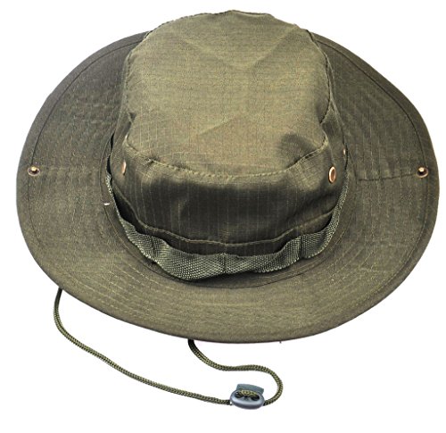 JITTY Wide Brim Boonie Hat,Men Women Military Bucket Sun Hats for Summer Outdoor Hiking Fishing Gardening Hunting Camping Wargame(Army Green)