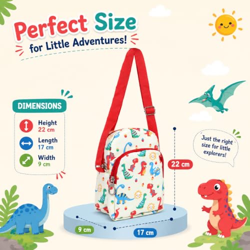 Image of Asera Kids Messenger Bag for Girls | Adjustable Crossbody Sling Bag with Front Pocket | Lightweight Travel Shoulder Bag for School, Picnic & Daily Use