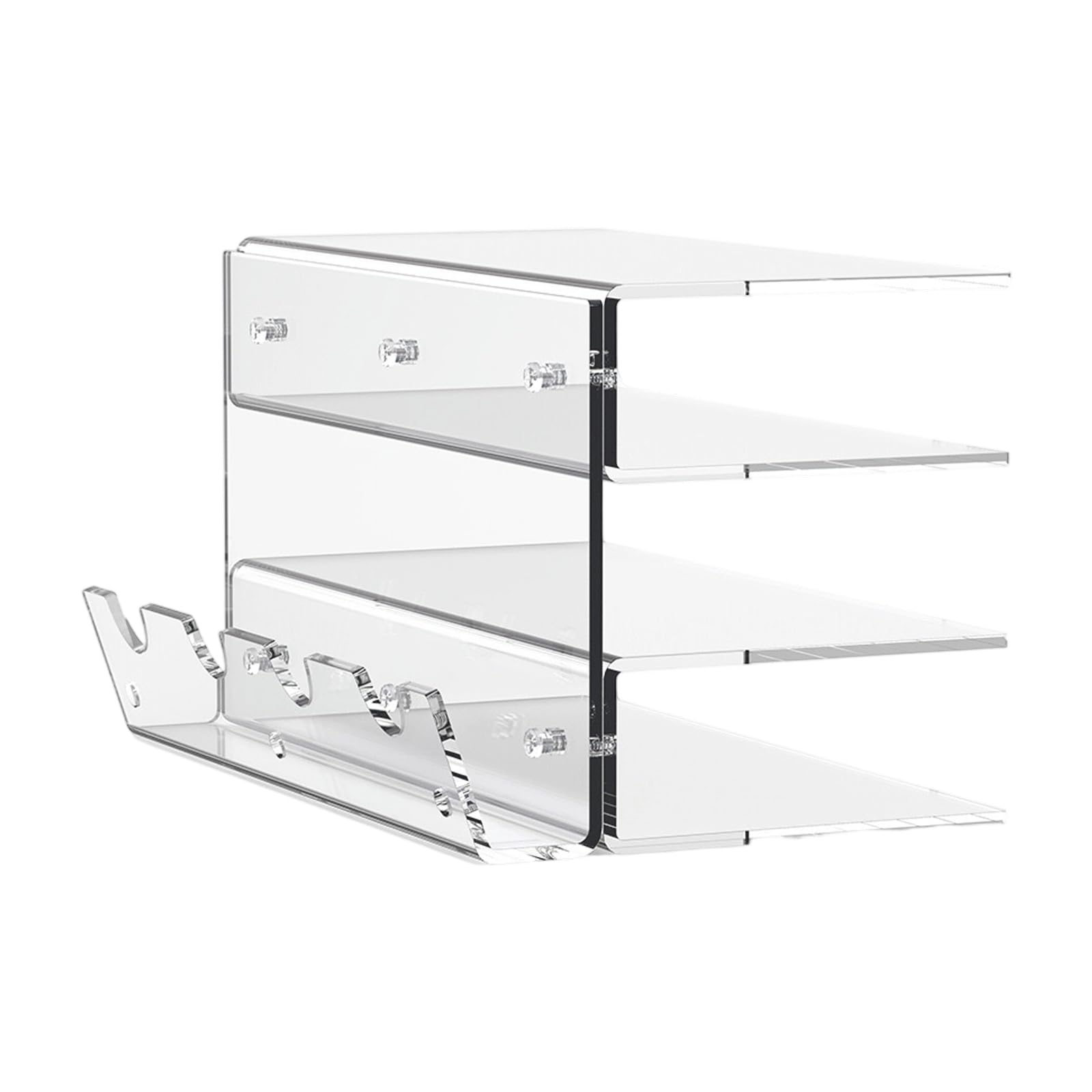 CAZSTYK Componentized Polyacrylate Keyset Display Stand with Multiple Compartment Planner Tool Complimentary Assembly Game Addons Computer Management Activity Room Addition Storage